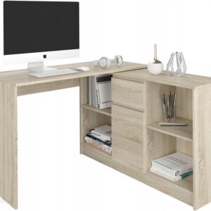Biurko Narożne I Komoda Zestaw 120Cm Sonoma N14