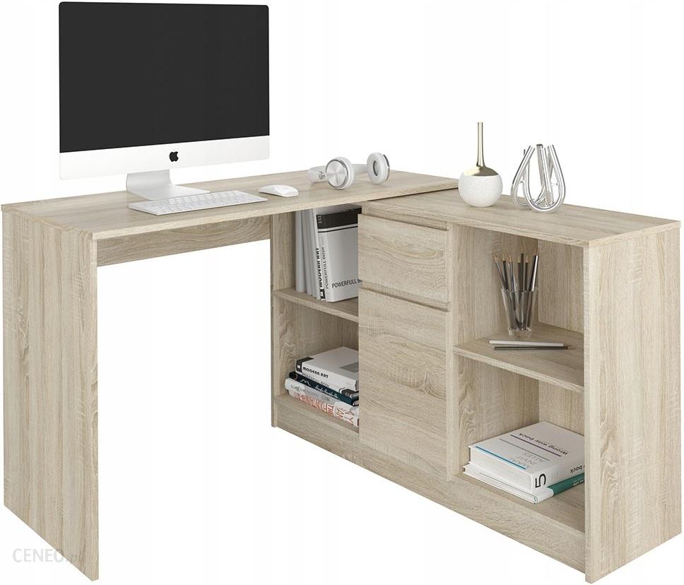 Biurko Narożne I Komoda Zestaw 120Cm Sonoma N14