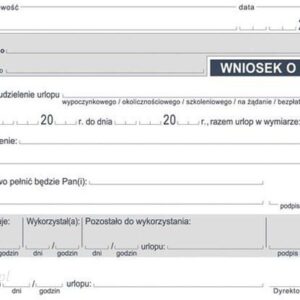 Druk A6 Wniosek o urlop Michalczyk i Prokop 515-5 *2110158H* 40 kartek